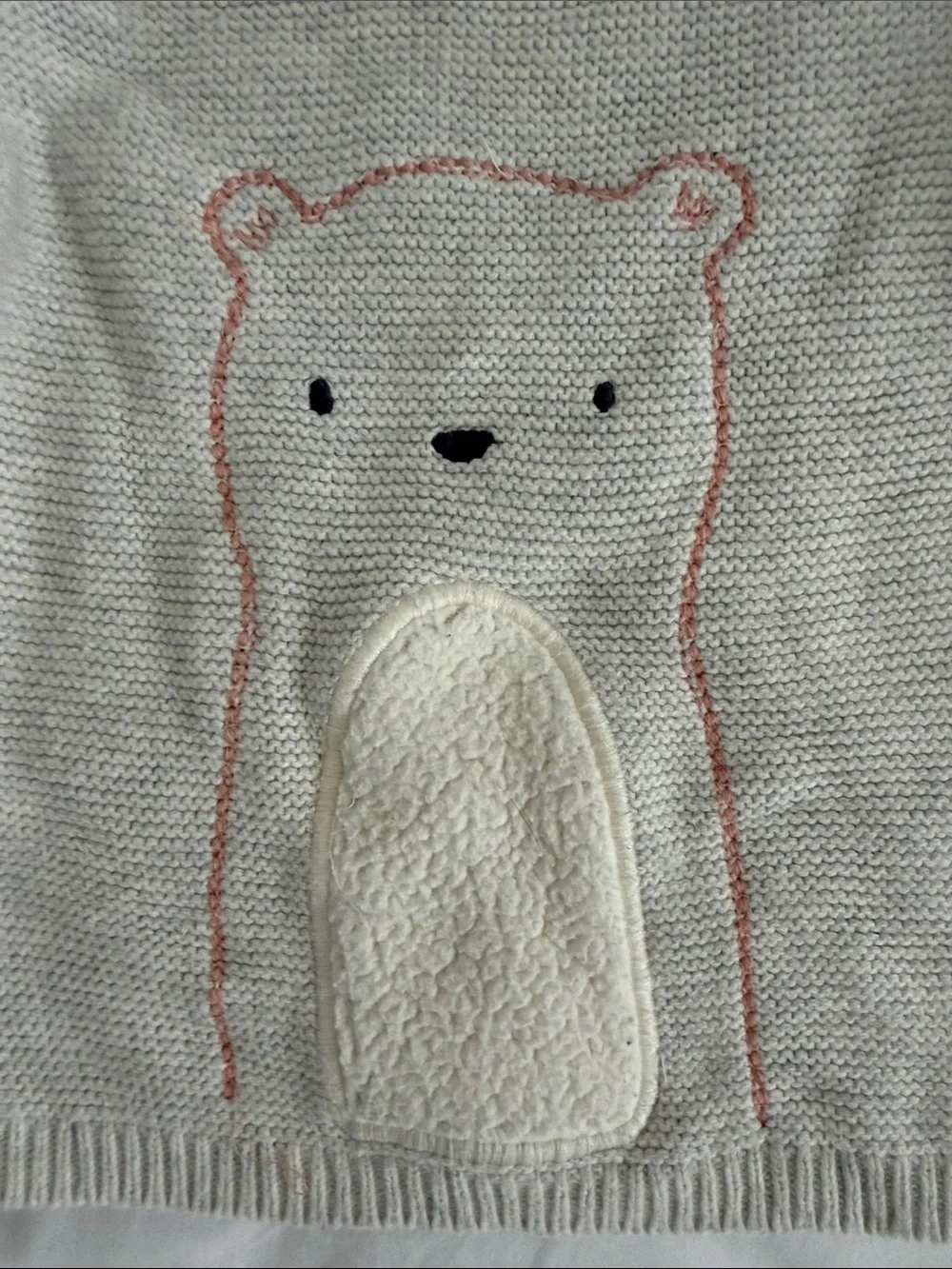 Zara and bush peach and Cream Knit Bear Sweater size 6-9months